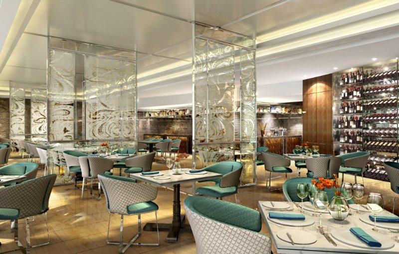 The Leela Ambience Convention Hotel Delhi New Delhi Restaurant foto The interior of the restaurant